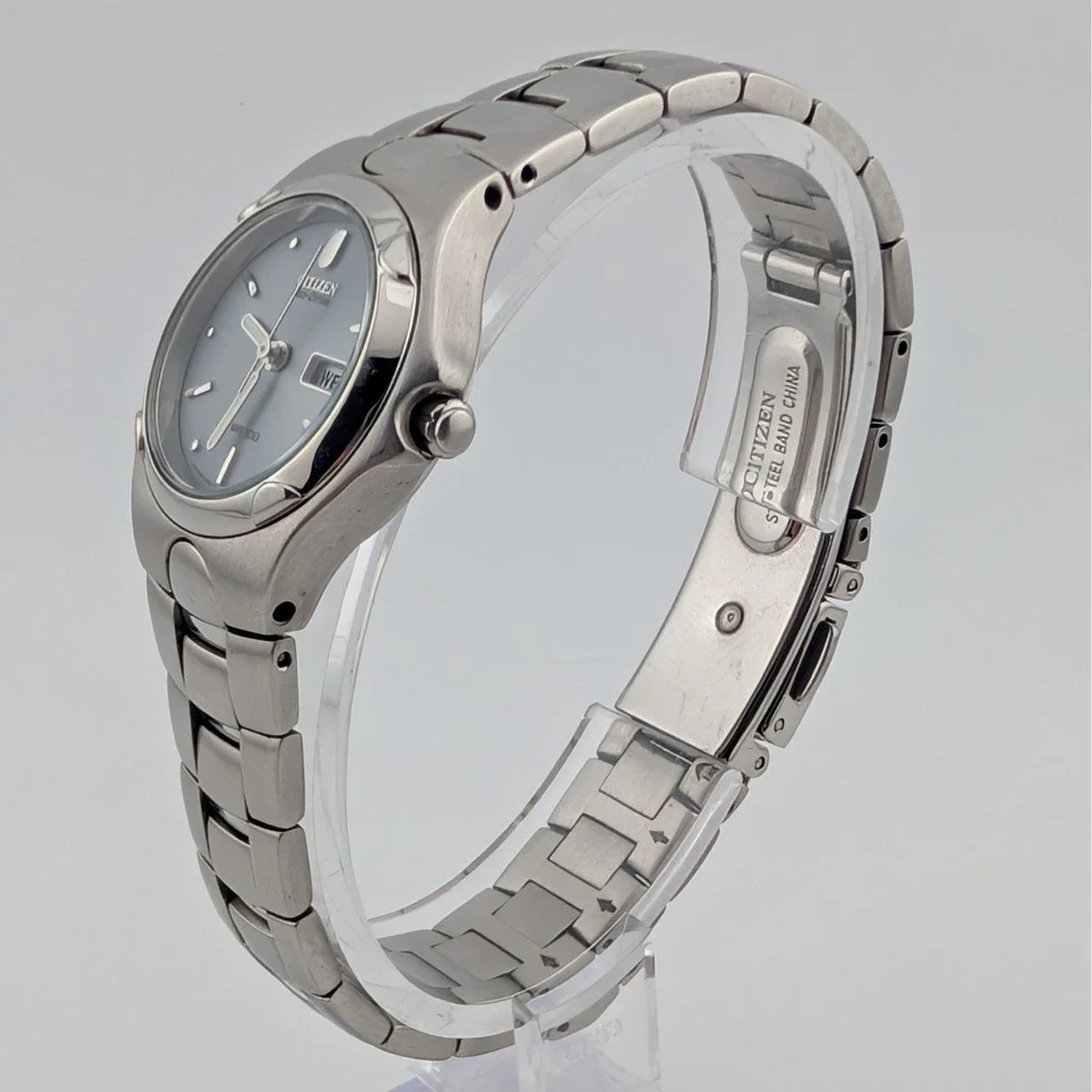 Citizen Eco-Drive E001-K17560 Gray Sunburst Dial Day/Date WR100 Women's Watch
